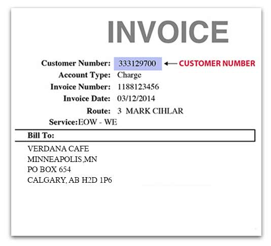 Invoice Customer Number