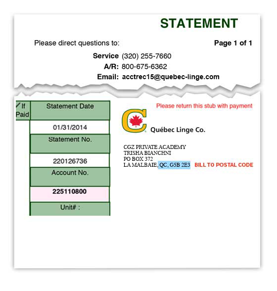 Invoice Customer Number